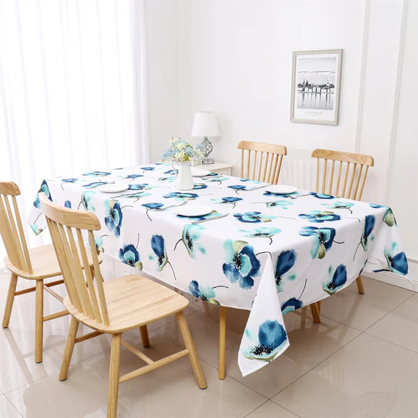 Majestic Tablecloth, Poly - Blue Floral 5