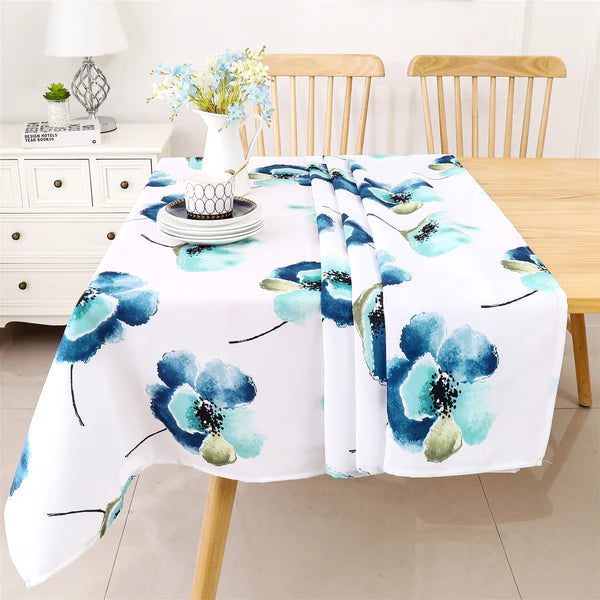 Majestic Tablecloth, Poly - Blue Floral 6