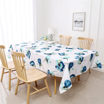 Majestic Tablecloth, Poly - Blue Floral 7