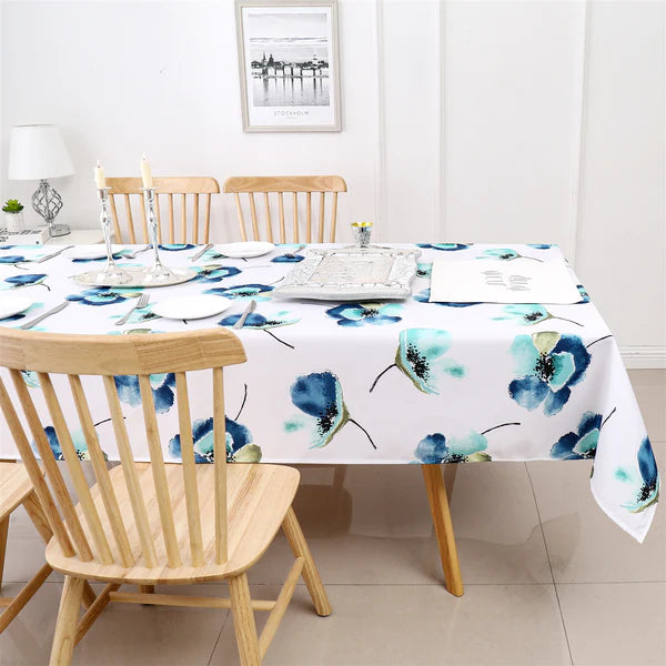 Majestic Tablecloth, Poly - Blue Floral 8