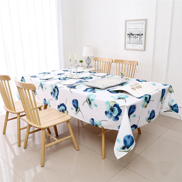 Majestic Tablecloth, Poly - Blue Floral 9