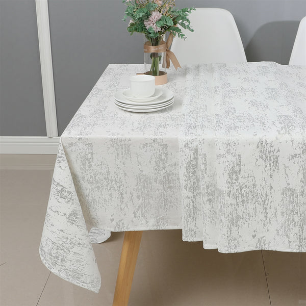Majestic Tablecloth, Silver Mosaic Print 70"x120" 6