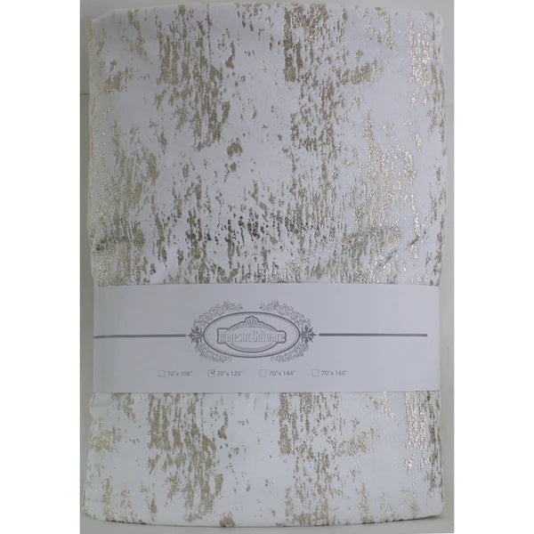 Majestic Tablecloth, Velvet - Gold Mosaic Print 2