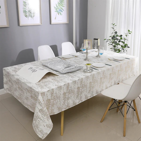 Majestic Tablecloth, Velvet - Gold Mosaic Print 7