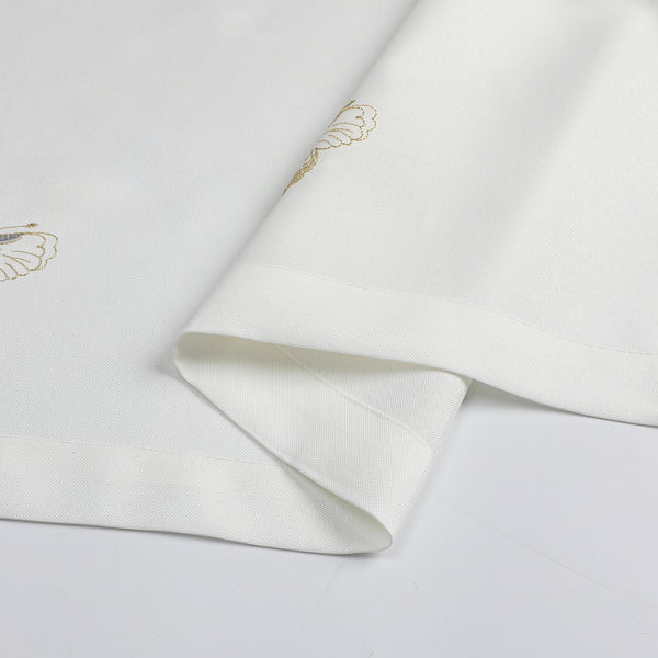 Majestic Tablecloths (70"x108", Linen Look Silver Gold Butterfly) 4