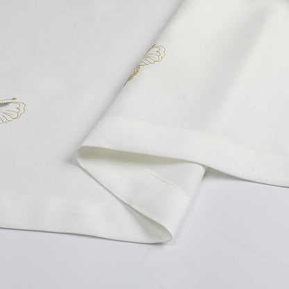 Majestic Tablecloths (70"x108", Linen Look Silver Gold Butterfly) 4