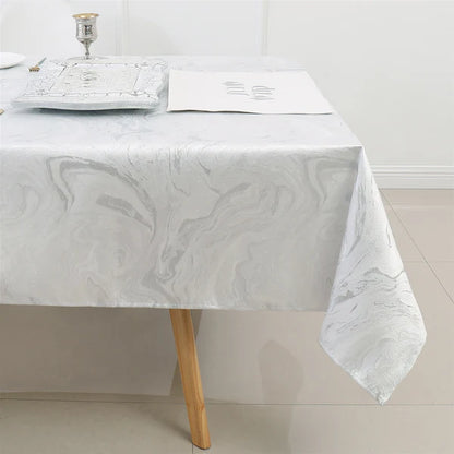 Majestic Tablecloths, White Silver Wave 6
