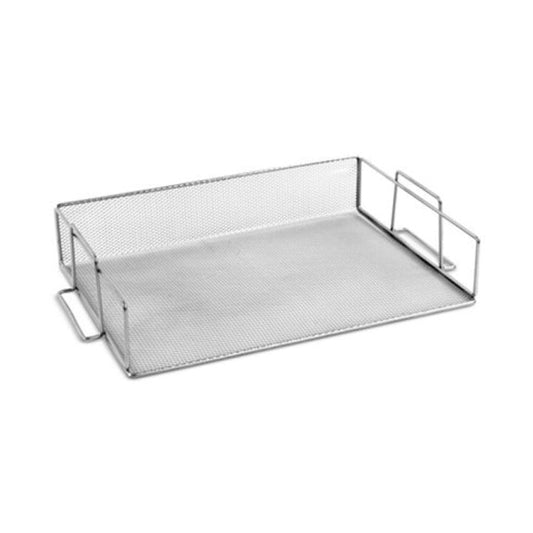 Mesh Stackable Letter Paper Tray, Silver 1