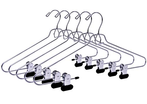 Metal Skirt Hangers W/Large Clips 3 Pc 16'' 1