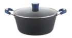 Millvado - Rainbow Blue, Non Stick Pot/W Glass Lid, Soft Grip Handle 4.5 Qt