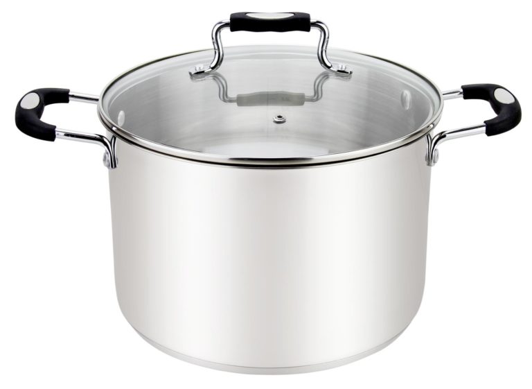 Milvado Stainless Steel Pot (Black Silicone Handle, 12.5 Quart)