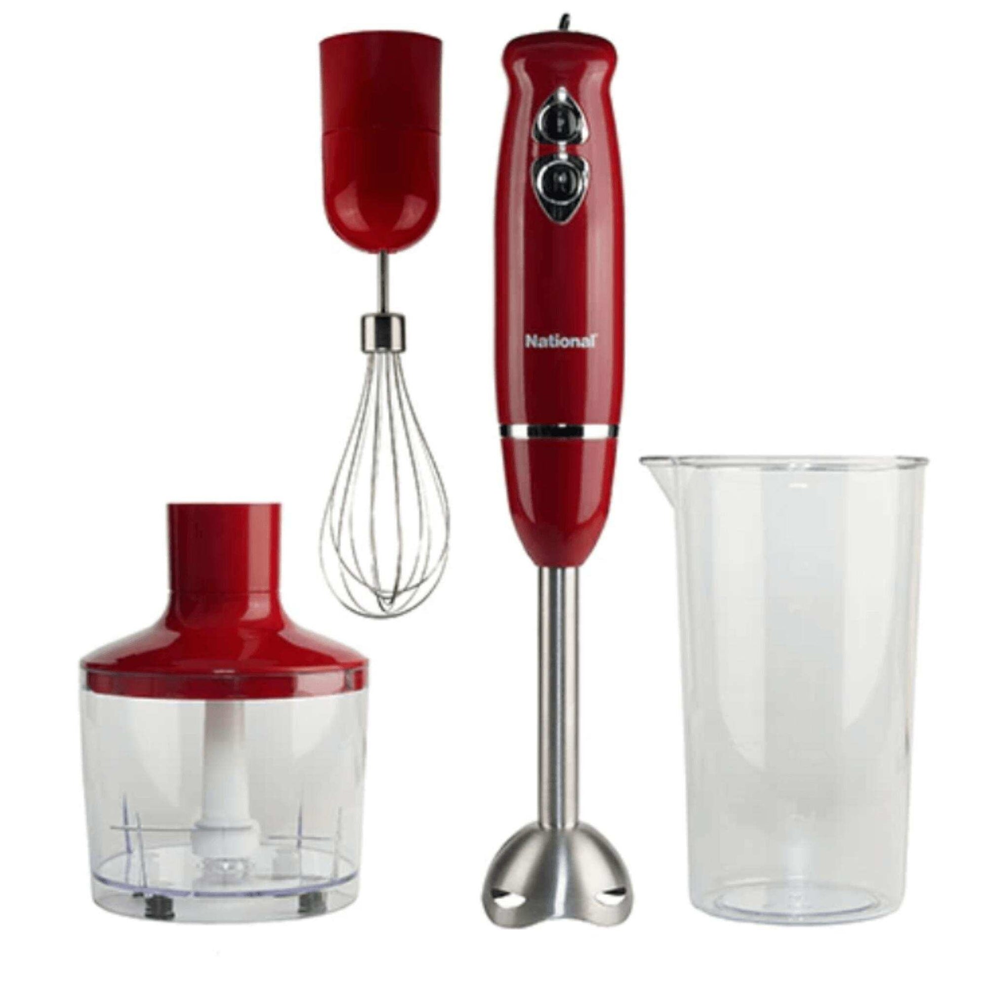 National 4 in 1 Hand Blender Red 500 watts 1