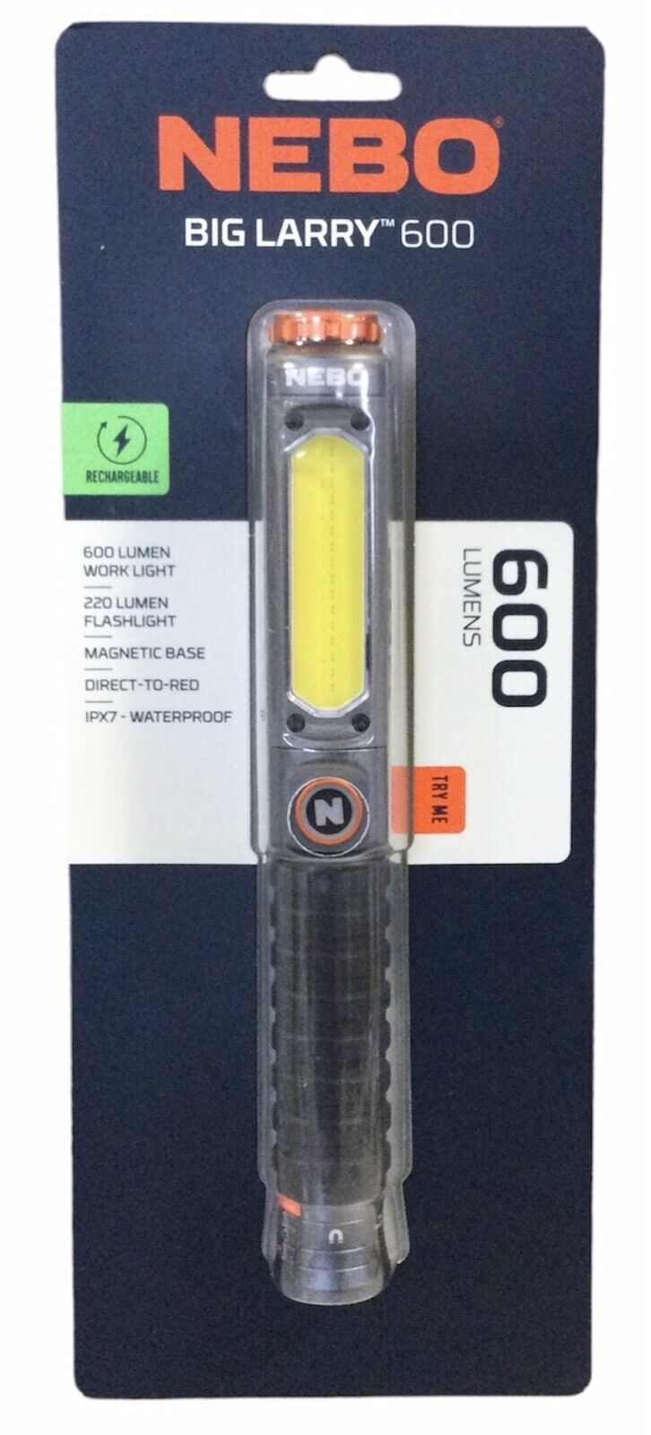 Nebo Big Larry Flashlight 600 Lumens Rechargable