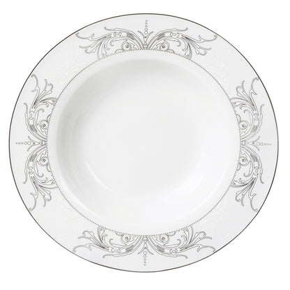 -OLYMPIA-24 PIECE SILVER BORDER PORCELAIN DINNERWARE SET-SERVICE FOR 4 3