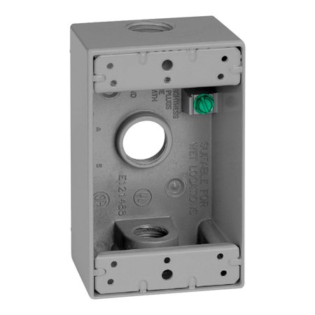 OUTLET BOX 1G 1/2" 3HOLE