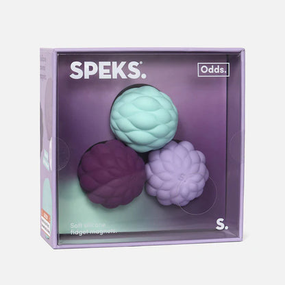 Speks Odds Soft Silicone Fidget Magnets, Silent Stress Relief Toys, Purple Puffs