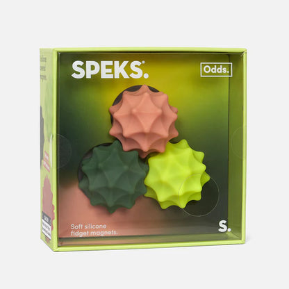 Speks Odds Soft Silicone Fidget Magnets, Silent Stress Relief Toys, Green Spurs