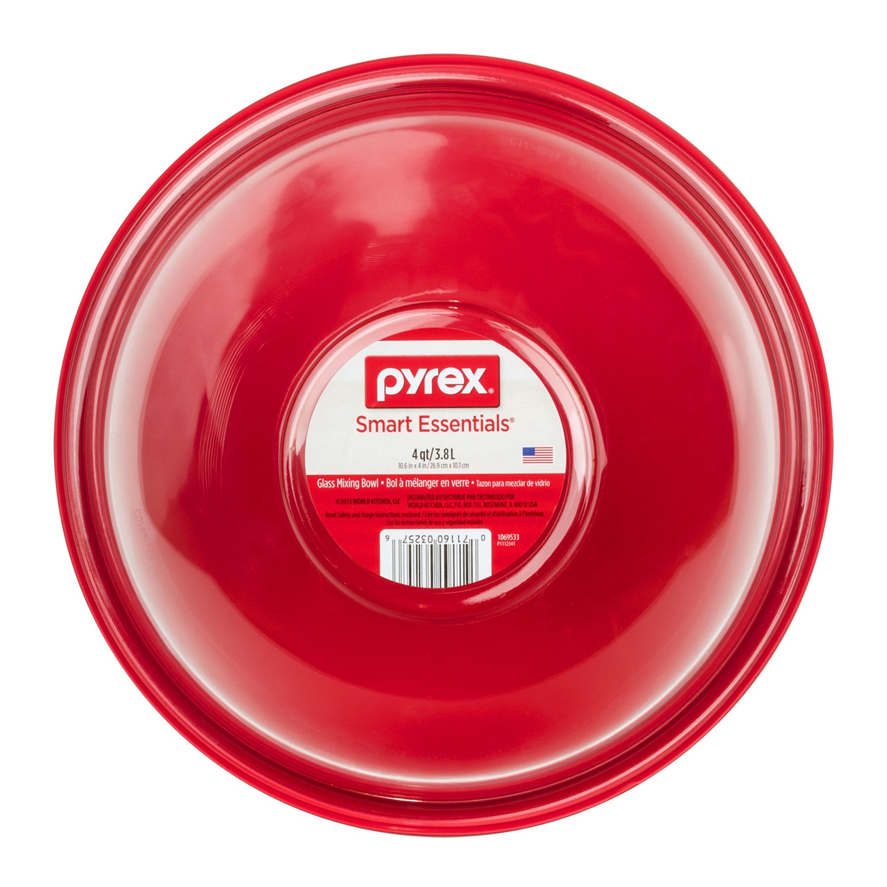 PYREX-MIXING BOWL-4qt w/RED