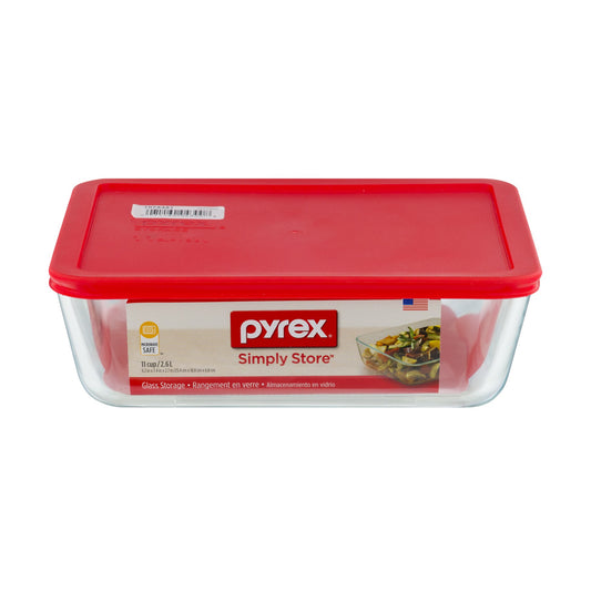 PYREX-RECT*11cup-BAKE DISH-RED