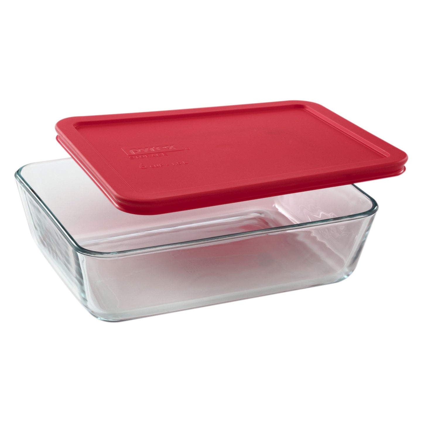 PYREX-RECT* 6cup-BAKE DISH-RED