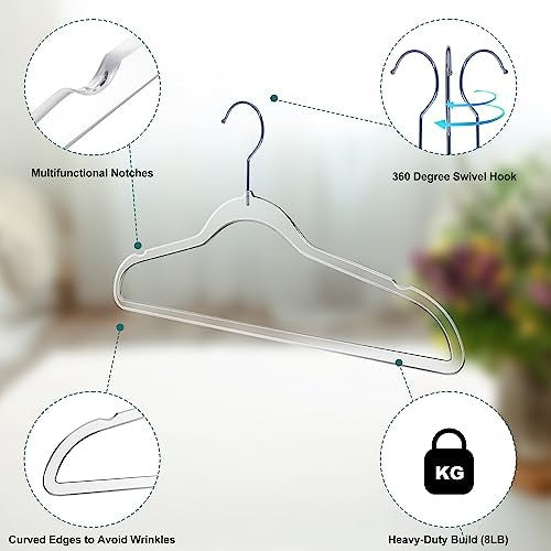 Plastic Shirt Hangers Slim Clear 5PK 2