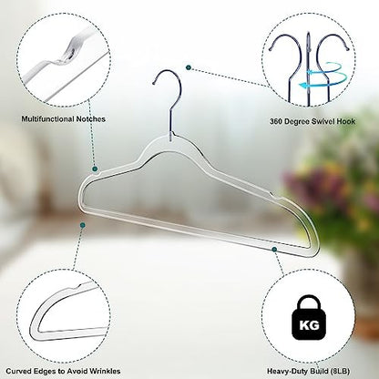 Plastic Shirt Hangers Slim Clear 5PK 2