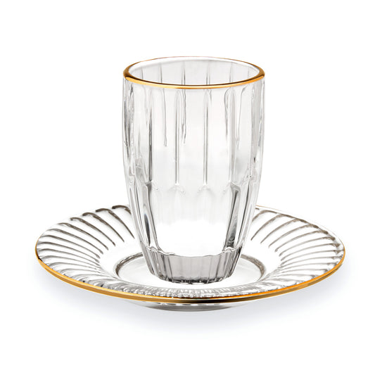 Pleat Kiddush Set W/gold 5.5oz 1