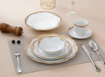 Porcelain Catherine Design Dinnerware Set, 24 Piece, Service for 4, Lorren Home Trends 3