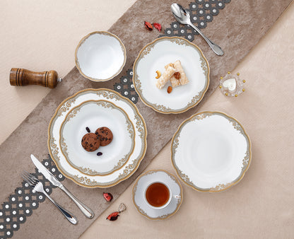 Porcelain Catherine Design Dinnerware Set, 24 Piece, Service for 4, Lorren Home Trends 5