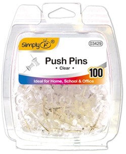 Push Pins Clear- 100 Ct. 1