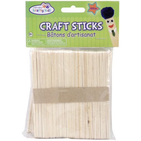 Reg. Craft Sticks- 100 Ct. 4.5'' X 3/8''