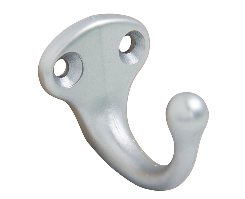 SINGLE PRONG WARDROBE HOOK DULL CHROME BULK