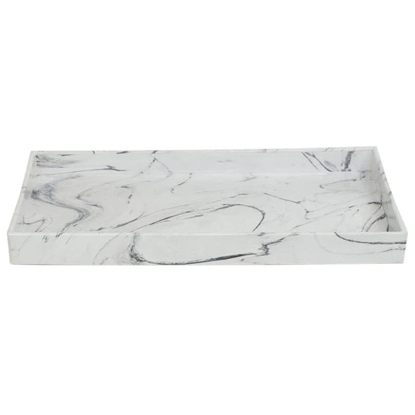 Serving Tray Faux White Marble 1