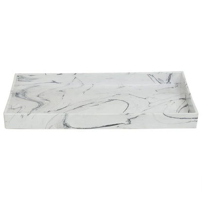 Serving Tray Faux White Marble 1