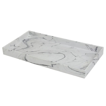 Serving Tray Faux White Marble 2