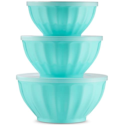 Set of 3 Mixing Bowls Teal