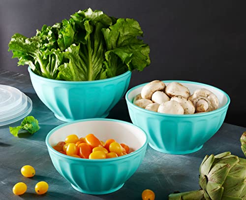 Set of 3 Mixing Bowls Teal