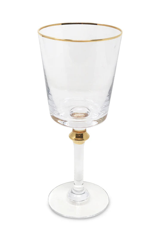 Set of 6 Water Glasses with Gold