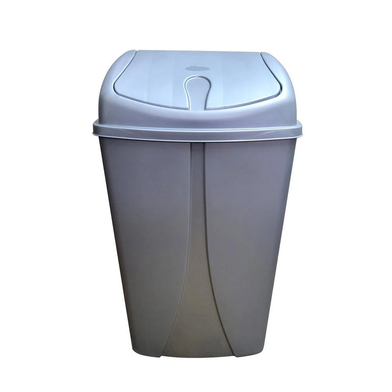 Silver 13 Gallon Trash Can 1