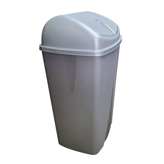Silver 13 Gallon Trash Can 2