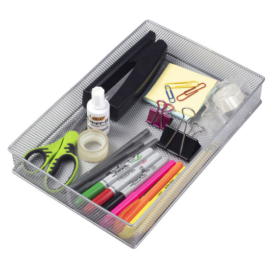 Silver Mesh Drawer Organizer 8x12x2