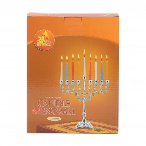 Silver Plated Candle Menorah 7" Height 5
