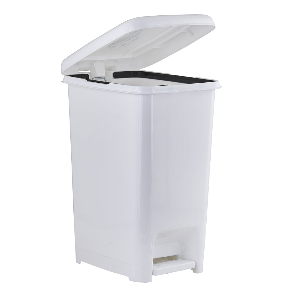 Slim Step Trash Can 16 Gal White 1