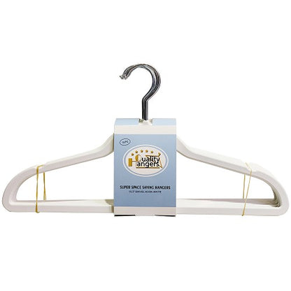 Space Saving Plastic Shirt Hangers-White 1