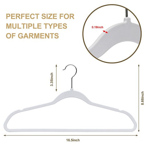 Space Saving Plastic Shirt Hangers-White 2