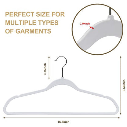 Space Saving Plastic Shirt Hangers-White 2