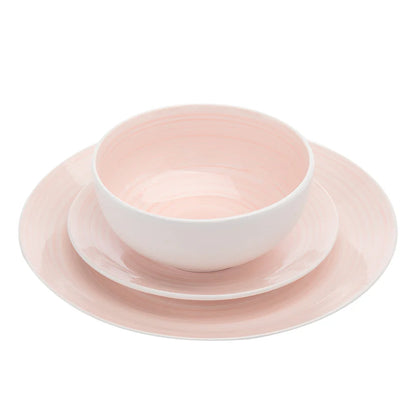 Spiral Pink 12 Pc Porcelain