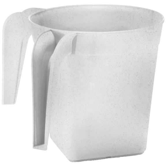 Square Plastic Wash Cup White W/Dots