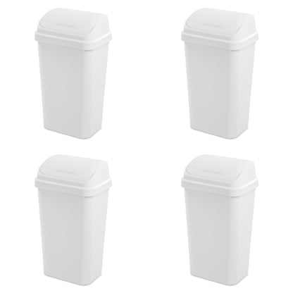 Sterilite 13 Gal Swing Top Waste can (White)
