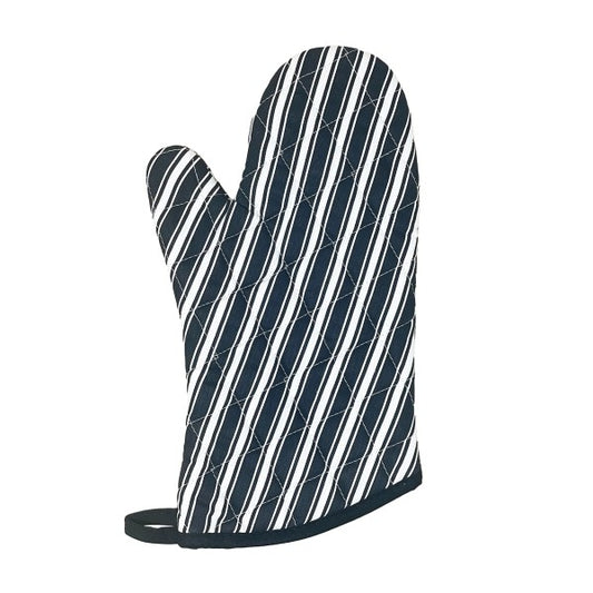 Stripe Oven Mitt Black